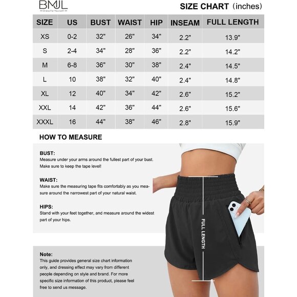 Women's Athletic Shorts High Waisted Running Shorts Pocket Sporty Short Gym - Picture 7 of 7